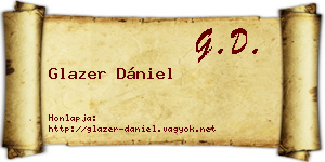 Glazer Dániel névjegykártya